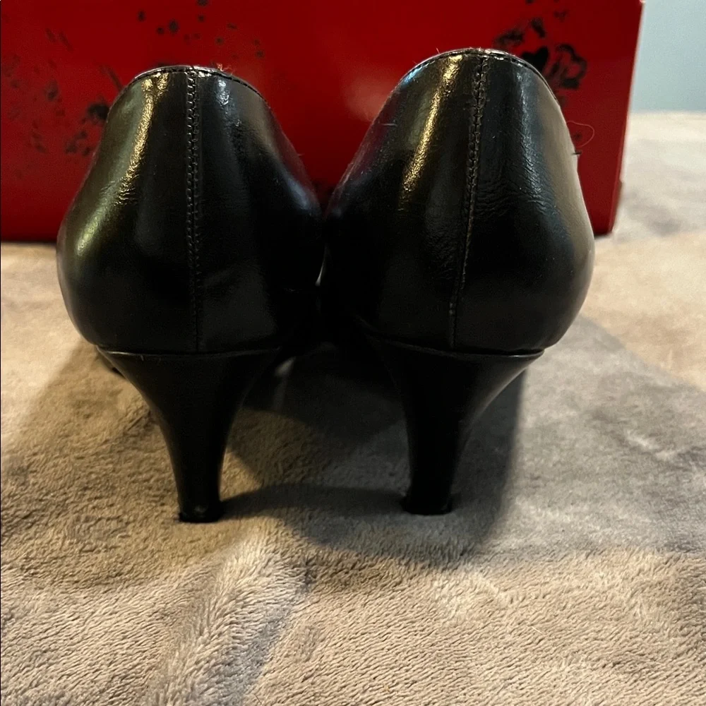 Fergalicious Black Polka-Dot Cutout Round-Toe Pumps - Picture 3 of 9